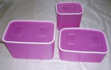 Tupperware Quadro Set große Behälter 4,6L -  2,9L  - 2,1L Sonderfarbe pink