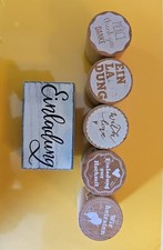 Woodies 6 Stempel "Einladung" Holzstempel, 3 cm