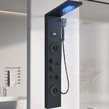 Led schwarz duschpaneel - led,