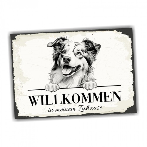 Hundeschild willkommen zuhause - hundeschild,