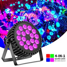 U`King 8X 270W LED Par Strahler mit Tragetasche 18 LED RGB UV Bühnenlicht DMX DJ