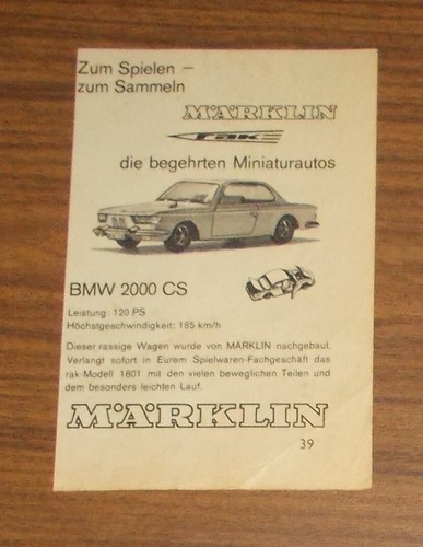 Seltene werbung märklin bmw - werbung,