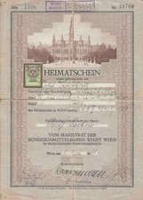 Österreich Wien 1938 HEIMATSCHEIN Magistrat der Bundesunmittelbaren Stadt Wien