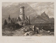 J. POPPEL (1807-1882) zug., Ruine der Godesburg bei Bad Godesberg, Sst.
