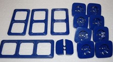 8 Steckdosen 1 Doppelschalter ELSO blau Rahmen Steckdose Lichtschalter