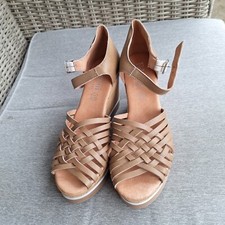 Damenschuhe Keilabsatz Sandaletten Riemchen Sandalen Plateau Keil Pumps Gr. 41