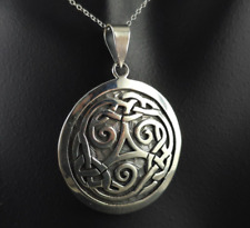 Anhänger Silber 925 Keltisch Knoten Triskele XL geschwärzt - auffällig massiv