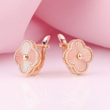 Earrings flower clover rose