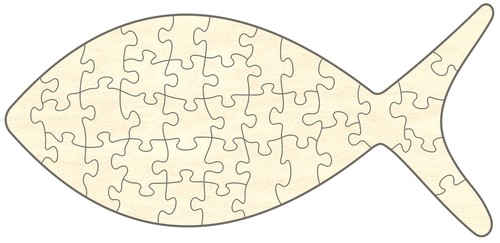 Blanko holz puzzle fisch 36 - blanko,