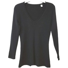 100% Cashmere Black V Neck