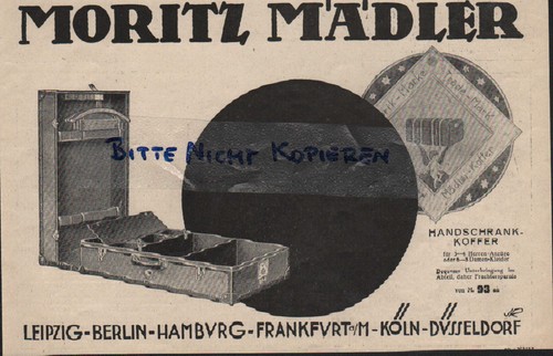 Werbung leipzig 1928 - werbung:, moritz