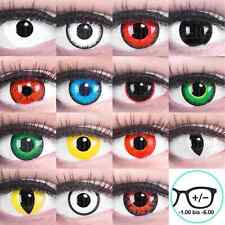 Farbige Kontaktlinsen MIT / OHNE Stärke Crazy Halloween Vampir Zombie Rot Weiß