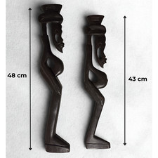 Afrikanisches Wanddeko Set  Handgeschnitzte Figuren  2er-Set