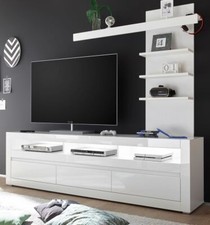 Wohnwand Lowboard Regal weiß