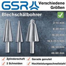 GSR Blechschälbohrer HSS gerade genutet, verschiedene Größen echte Qualitätsware