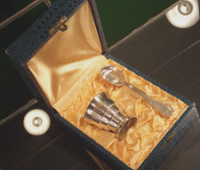 antik Eierbecher+Löffel in