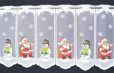 Weihnachtsgardine 8 Breiten Scheiben Küchengardine Schneemann Weihnachtsmann Neu
