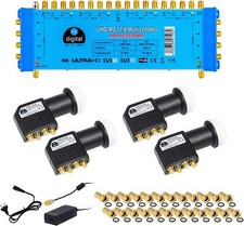 PMSE Multischalter SET 17/8 Switch SAT Verteiler + HB LNB Full HDTV 3D 4 Sat 0,1