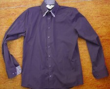 Herren Hemd Olymp Level 5 body fit lila Doppelkragen 39 langarm frisch gereinigt
