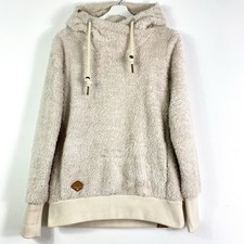 Ragwear Kapuzenpullover Hoodie Damen Kapuzensweater Gr.M Beige Teddy