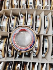 NOS New Old Stock Gent World Time Watch Case Diver Style Internal Pepsi Bezel