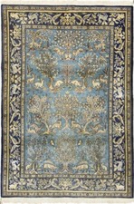 Original Perserteppich Ghom Alt mit Seide 163 cm x 112 cm Orient Wollteppich