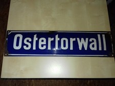 Straßenschild alt um 1930? Ostertorwall Emailschild Straßenname Verkehrsschild