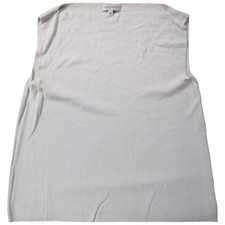 Gabi Lauton Damen Bluse Größe 8 Weiß Ärmellos U-Boot-Ausschnitt Viskose|Teflon