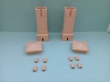 PLAYMOBIL Puppenhaus Zaun - 2 x SÄULE KOMPLETT m. FÜLLSTEINE PARKZAUN 5360 BEIGE