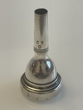 Vintage – Mundstück  Tuba Posaune „G 60 Made in England“,versilbert, ca. Ø 10 mm