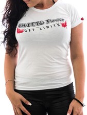 Ghetto off Limits Rundhals kurzarm Shirt Flower 190418 weiß Frauen T-Shirt