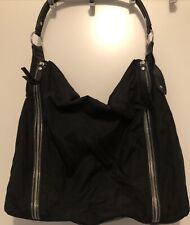 Pieces Damen-Tasche/Schopper —Schwarz aus Stoff, Boden+Henkel Kunstleder