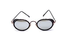 Ovale Sonnenbrille Schwarz Gold Seitenschutz Unisex Retro Fashion 100% UV Schutz