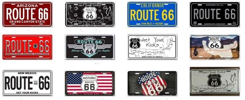 Nummernschild route 66 - us,