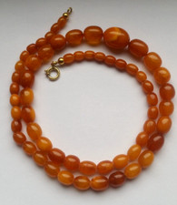Bernsteinkette real Amber Butterscotch Naturbernstein Oliven 16,45 Gramm