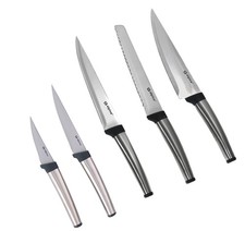 5 tlg. Messerset Edelstahl Kochmesser Fleischmesser Brotmesser Schneidemesser