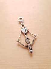 Armbrust Anhänger mit Karabiner ♥ Mittelalter Schmuck Basteln Deko Charms Silber