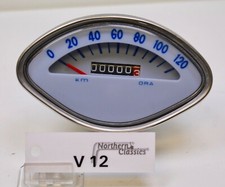 Vespa VNA, VNB, VBB, VBC, GS, Sprint, GL SS GT, VNL, Muschel Tacho 120km/h (V12)