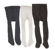 H&M 3x Strick- Strumpfhose Mädchen Gr. 74/80 grau creme braun Zopfmuster