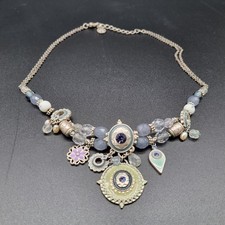 Ikita Paris Halskette Boho Ethno Silber Glasperlen