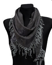 Dreieckstuch Halstuch Tuch Schal Stola Damen Fransen Spitze Faltens​chal Cotton