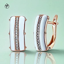 Ohrringe weiße Emaille