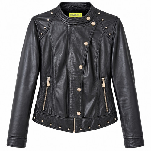 Versace jeans lederjacke damen - jeans,