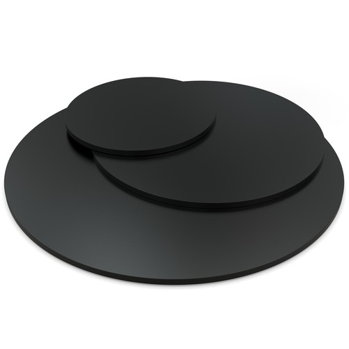 Tischplatte rund schwarz - rund,