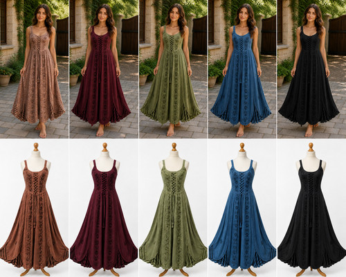Maxi korsett kleid ärmellos - maxi,