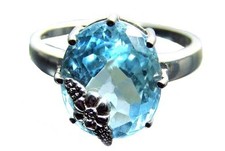 Ring 375 Weissgold Blautopas