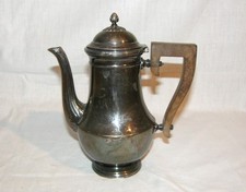 antike MOKKAKANNE *CHRISTOFLE, RUYMBEKE 26- Paris* mit Wappen, versilbert