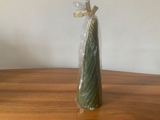 Kerze Weihnachten Kegelform Baum Wachskerze grün mit gold