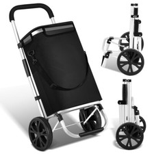 Einkaufstrolley bis 40kg Trolley Schwarz Einkaufswagen Faltbar Wasserdichte