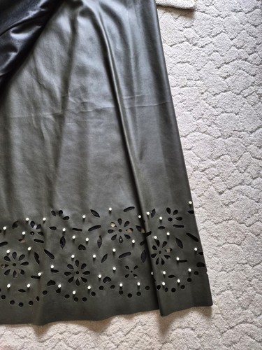 Damenrock khaki lederimitat - damenrock,